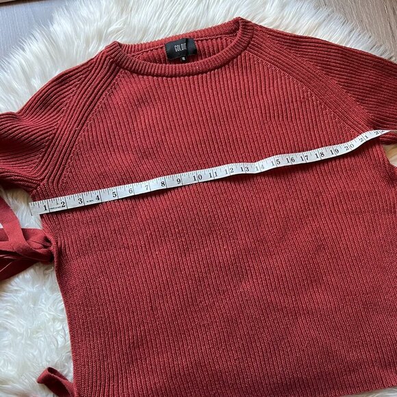 Goldie Women’s Pullover Crew Neck Sweater Ties On Each Side Women’s M/L Oversize - Picture 5 of 13
